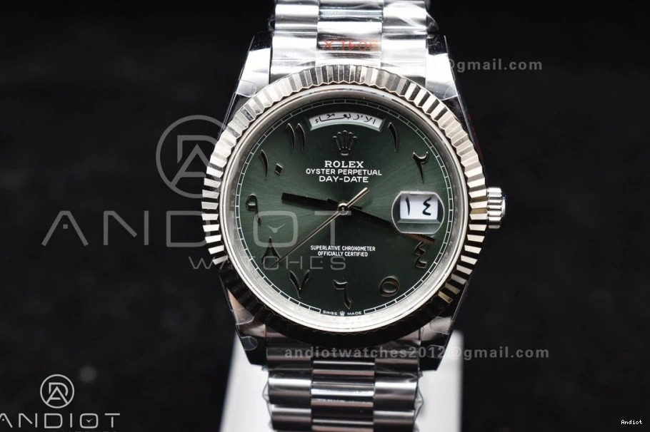 Arabic Steel 40 JDF Weight) Dial V3 Bracelet VR3255 on Green (Gain DayDate SS President 904L 0315